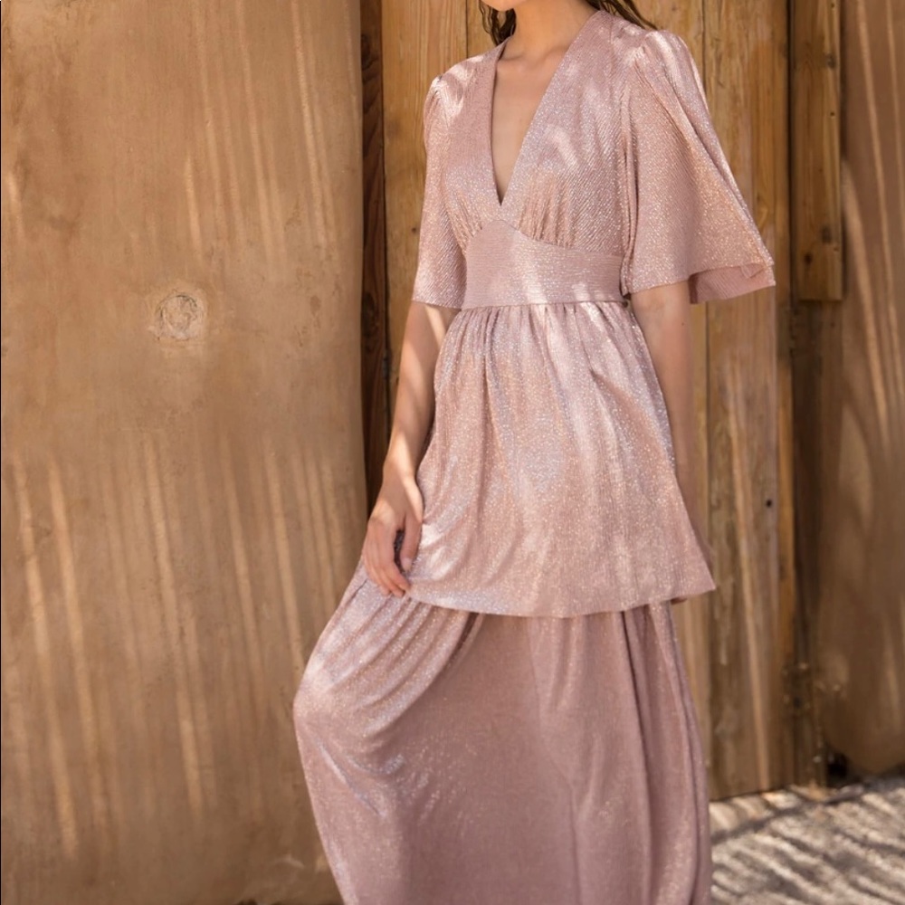 Sabina Musayev Jewel maxi dress, blush